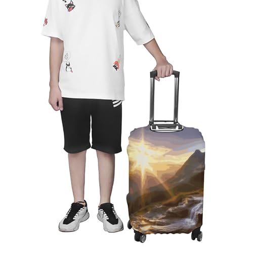 Mountain Sunrise Landscape Luggage Covers Tsa Approved Suitcase Cover Elastic Washable Luggage Sleeve Carry on Cover Protector Anti-Scratch Suitcase Protector Fits 19-30 Inch Case(M) 7