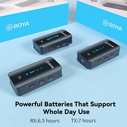 Boya Wireless Lavalier Microphone System, By-Xm6 2.4Ghz Dual Lavalier Mic Lapel Microphone For Iphone/Android, Dslr Camera Microphone Real-Time Audio Monitor Recording Vlog Transmitter 2 + Receiver 1 #TOP1