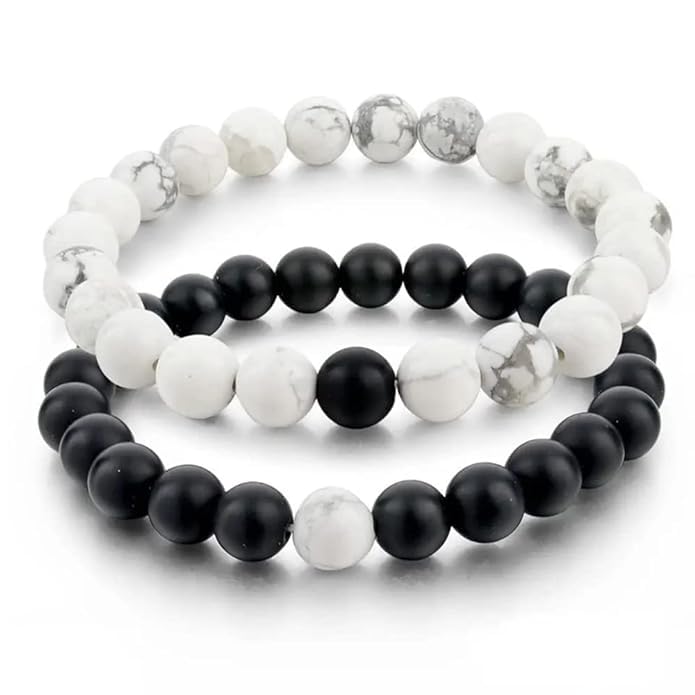 See full amazon price history chart for SHILPMART Pack Of 2 Evil Eye Couple Distance Relationship 8 Mm Hand Charm Bead Bracelets For Men Women Stretch Bracelets Black Matte Agate & White Howlite Energy Beads Stone Lovers Touch SHILPMART Pack Of 2 Evil Eye Couple Distance Relationship 8 Mm Hand Charm Bead Bracelets For Men Women Stretch Bracelets Black Matte Agate & White Howlite Energy Beads Stone Lovers Touch (B0CQH4PN4G) Amazon Price History, Amazon Price Tracker