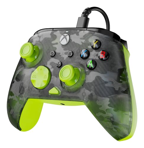 Turtle Beach Rematch Core Ghost Camo noir/jaune - Manette de jeu filaire - Licence Xbox Series XS, Xbox One et PC - touches audio, moteurs de vibration et gâchettes d'impulsion, câble de 3 m