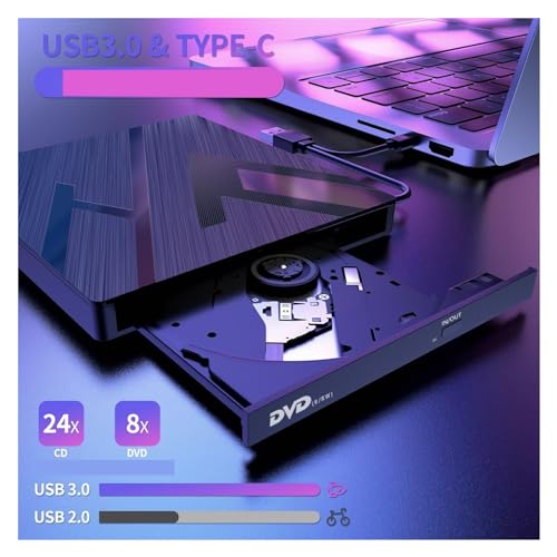 Lecteur optique externe multifonction 5 en 1 double interface USB C - 4