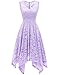 Meetjen Wedding Guest Dresses Semi Formal Lace Bridesmaid 2025 Hi Lo Fancy Graduation Cocktail Dress Summer Lavender XS