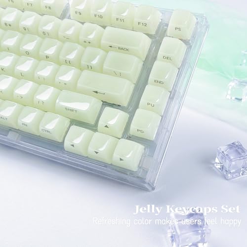 Image of Womier Green Keycaps Jelly,Ceramic Keycaps Style,Clear Creamy Keyboard Caps