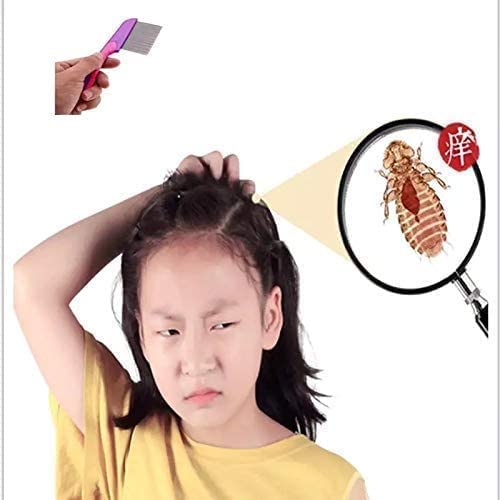 Image of Handle New Lice Treatment Comb for Head Lice /Nit Lice Egg Removal Stainless steel Long Teeth For Men Women, Kids and Adults - Color May Vary (Pack of 1)