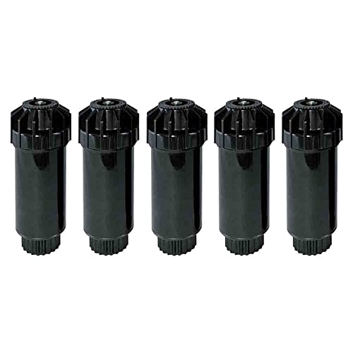 5x Irrigatore statico Pop-Up 1/2' Rain - Regolabile sino a 360° - Gittata fino a 3.7 metri - Corpo 12,5 cm + Alzata 5cm