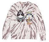 Naruto Nyruto Men's Naruto and Iruka Cats Tie-Dye Pullover Sweatshirt (Medium) White