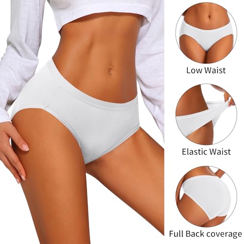 Image of Eiggam Women's Cotton Bikini Panties,High-Cut Full Coverage Stretch Cool Underwear for Women