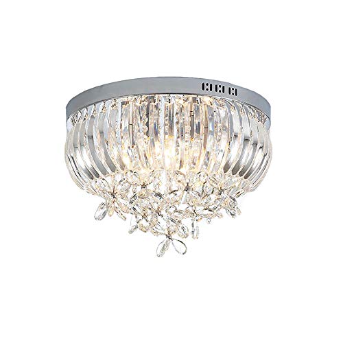 Plafonnier en cristal E14 pour salon et chambre ronde moderne