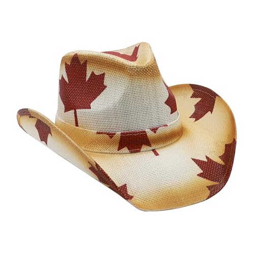 Image of Mens Straw Cowboy Hat Unisex Western Beach Sun Hat for Men Women Wide Brim Fedora Hat Cowgirl Hats Summer Panama Hat