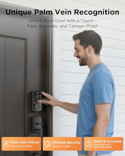 TCL Palm Vein Smart Lock D1 Pro Keyless Entry Door Lock for Front Door Wi Fi Keypad Deadbo - image 2