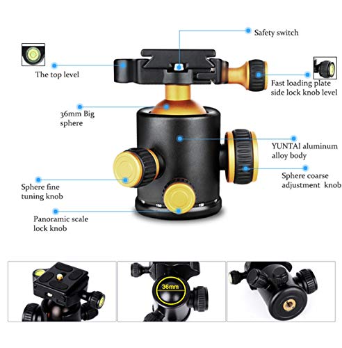 LLluckyHW Aluminiumlegierung Stativ und Stativtasche und 360° Panorama Kugelkopf für Spiegelreflexkamera DSLR-Tripod mit… – Bild 6