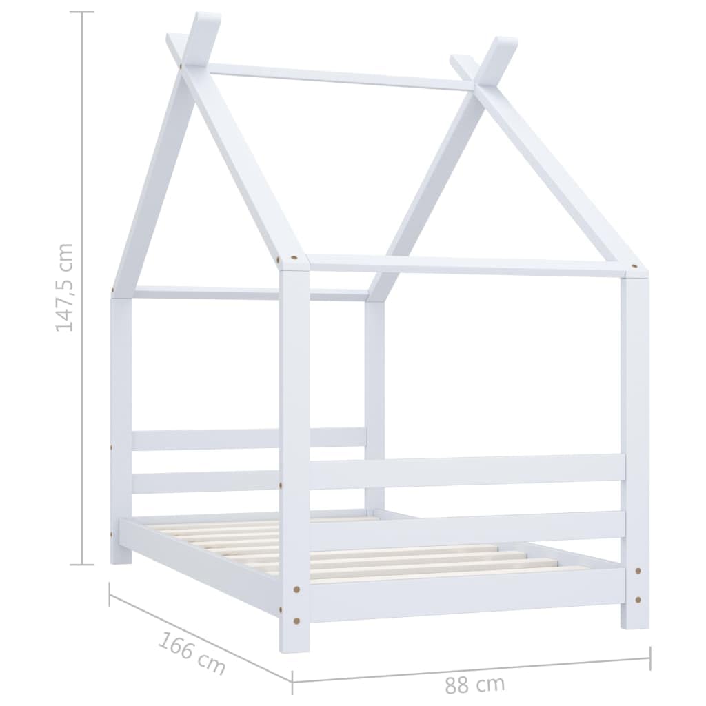 Telaio per letto per bambini in legno massiccio di pino, 80 x 160 cm, crescente con la crescita, in legno robusto, adatto come letto da gioco, angolo di lettura, con vano portaoggetti