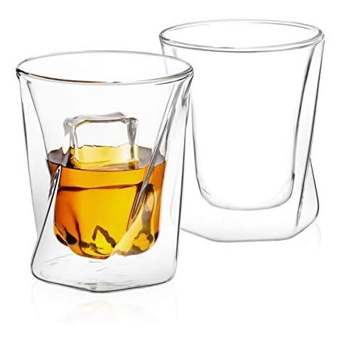 JoyJolt Lacey Whiskey Double Wall Glasses Cover