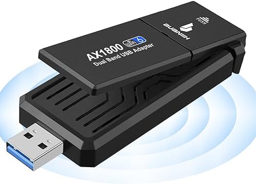 Adaptador WiFi para PC de escritorio, adaptador USB WiFi 6, 1800Mbps, 2.4G/574Mbps, 5G/1201Mbps, antena de doble banda 5dBi de alta ganancia, WPA3, compatible con Windows11/10
