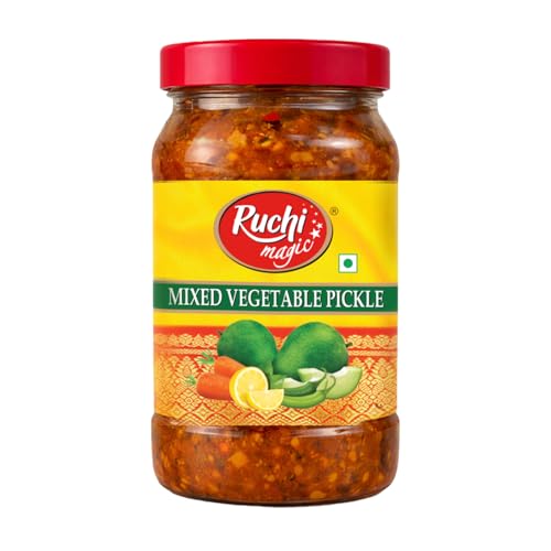 Image of Ruchi Magic Mixed Veg Pickle | Crunchy Traditional Indian Pickle with Assorted Vegetables and Spices | Deliciously Tangy & Spicy Home-Style Taste | 1 kg