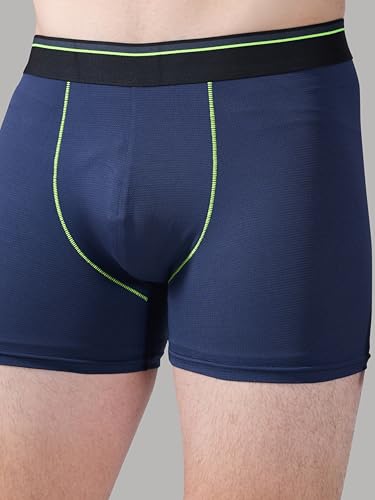 Image of TECHNOSPORT Men's Colorblock Trunks Underwear with ElastoLITE 4 Way Stretch Lightweight Breathable Moisture Wicking Soft Anti Odour Anti Microbial Comfort Fit Boxer Briefs Innerwear for Men