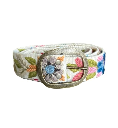 Handmade Peruvian Ayacucho Belt - Embroidered Belt for Women, Floral Design, Adjustable, Durable, Colorful Belts for Women