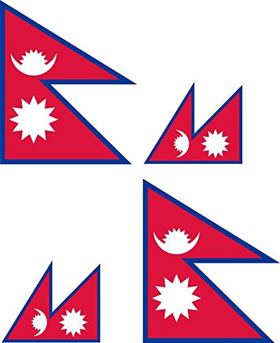 Akachafactory 4 x Autocollant Sticker Voiture Moto Valise pc Portable Drapeau Nepal nepalais