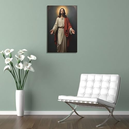 Poster chrétien Jésus Toile Déco Chambre 30x45cm - 4