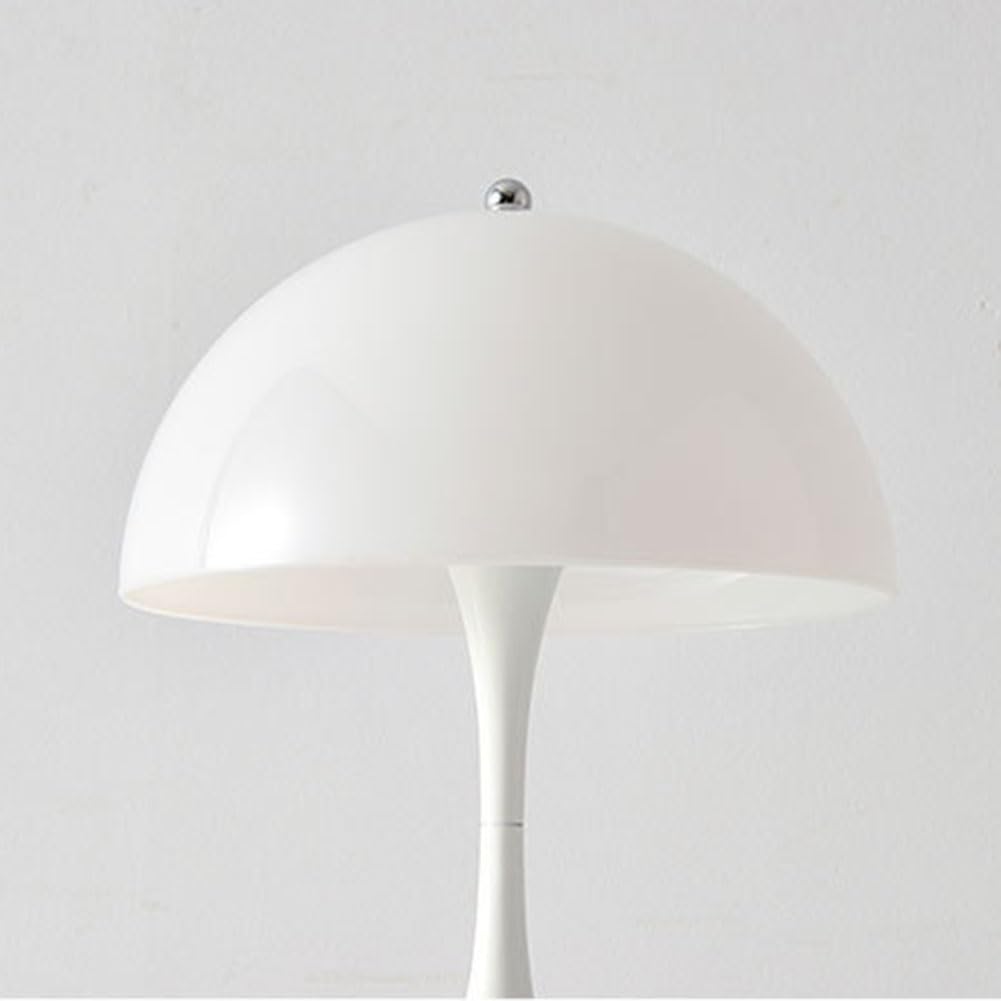 Pilz Tischlampe Kabellos mit Touch Dimmbare,LED Mushroom Lamp Akku Tischleuchte Aufladbar 3000K-6000K Nachttischlampe Weiß Acryl schirm Leselampe Tragbare modern Schreibtisch Lampe,Weiß