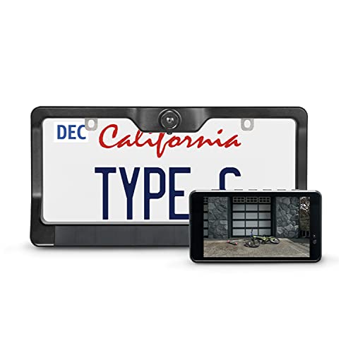 Type S License Plate Frame HD Wireless Backup Camera, 5