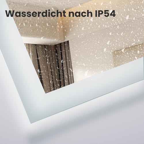 AllRight Badspiegel mit Beleuchtung 60x40cm | 3500K-6500K Dimmbarer LED Spiegel mit 3 Lichtfarben | IP54 Wassergeschützt… – Ansicht 7