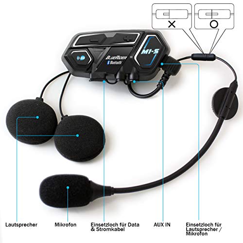 Bluerider - Interfono per moto con Bluetooth 4,1