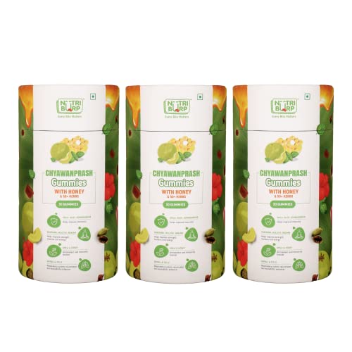 Nutri Burp multivitamin gummies for kids | Pack Of 3, 30 Gummies In Each Pack | 2.5-12 years | With 50+Natural Herbs Ashwagandha,Honey,Improves Immunity, Bone health & Antibody Production, No sugar