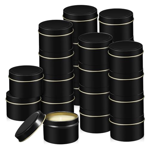 VALICLUD 24Pcs Scented Candle Container Round Tinplate Jars with Lids Candle Making Supplies for Home Decor and Versatile Use