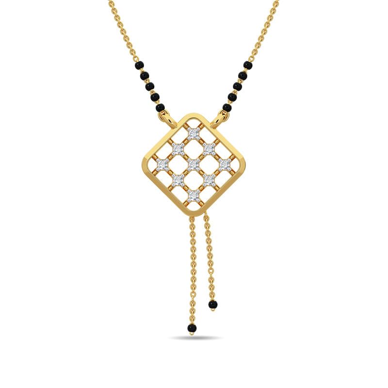 Image of KISNA JEWELS 14KT|18KT BIS Hallmark Pure Gold and Diamond Mangalsutra For Women