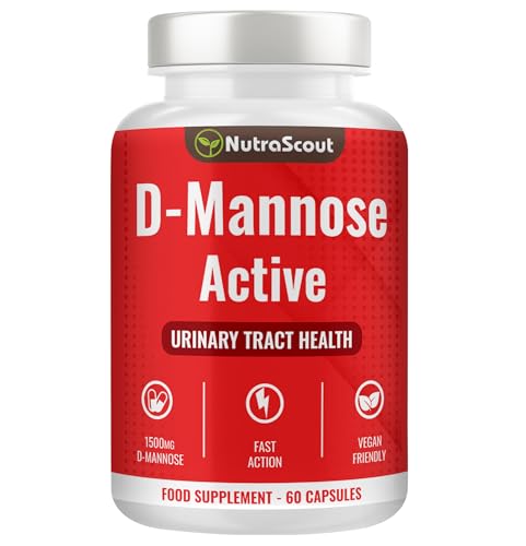 Mannose Active D-Mannose Capsules for Urinary Health | 1500mg D Mannose Powder with Potassium Citrate, Hibiscus & Sage | UK Made and Lab Tested | 60 Vegetarian Capsules for Women