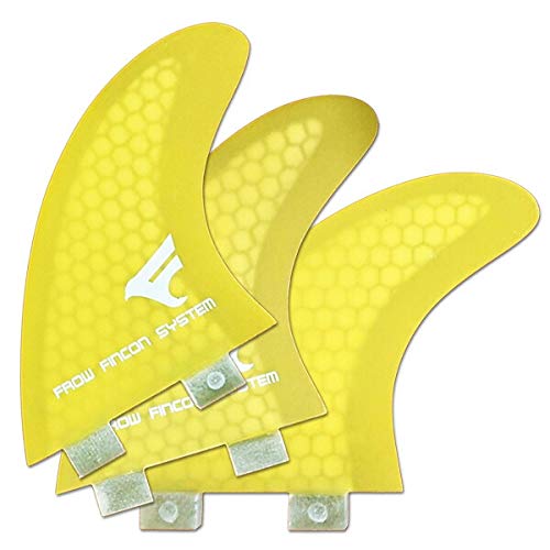 イエロー トライフィン ショートボード Amazon | FROW フロウ フィン トライ ハニカムコア 黄 FCS対応FIN