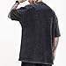 Aelfric Eden Mens Cotton T-Shirts Oversized Unisex Short Sleeves Wash Baggy Casual Tees Workout Solid Summer Tops Black