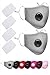Price comparison product image 2 Pack Reusable Face Masks with 4 Filters, Cotton Washable Face Mask with 5-layer Activated Carbon Filters and Adjustable Straps/Fits Most Adults-Grey