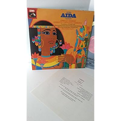 VERDI, CABALLE, DOMINGO, COSSOTTO, CAPPUCCILLI, GHIAUROV, NEW PHILHARMONIA ORCHESTRA, RICCARDO MUTI aida highlights, ASD 3292, libretto