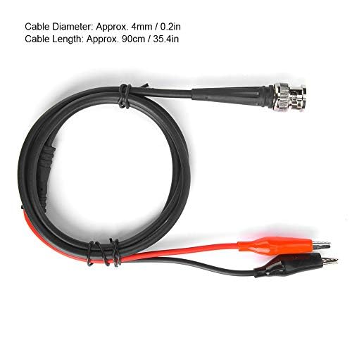 Image of 27 inch Length Generator Test Line Cable,0.12in / 4mm Diameter Channel Arbitrary Waveform Function Generator BNC Coaxial Cable, Red and Black Clip Test Cable Probe s