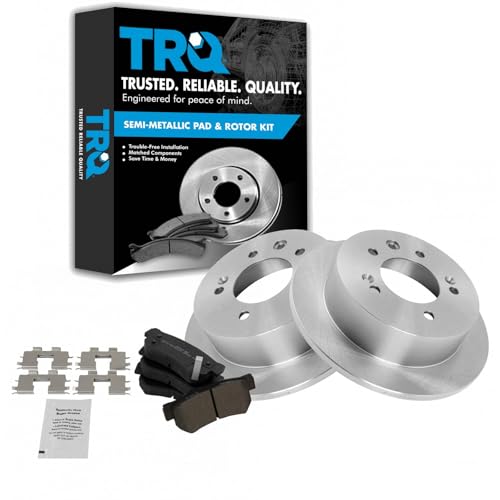 Image of TRQ Rear Brake Pad and Rotor Set Semi Metallic Vented Rotors