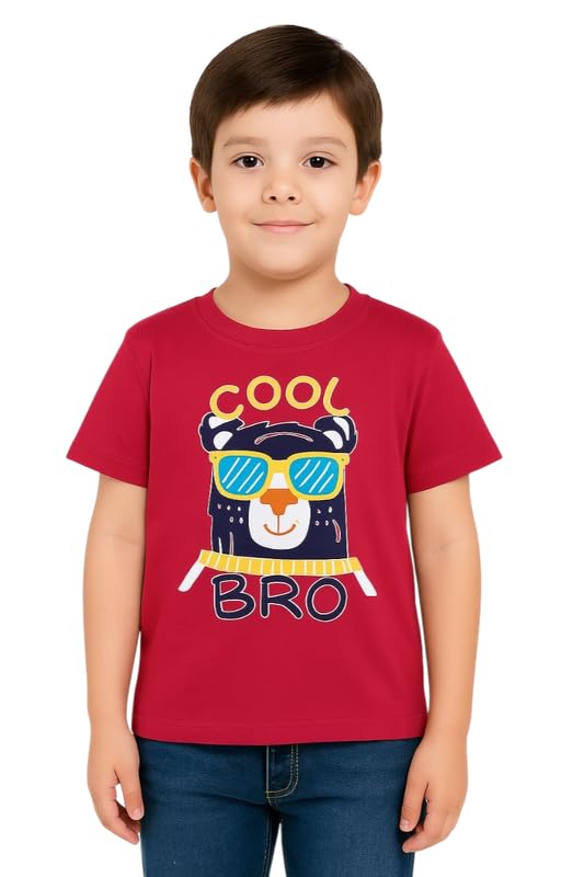 Image of Trendy Printed Cotton Blend Half Sleeve T-Shirt for Boys - Pack of 2