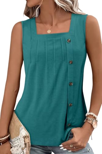 KISSMODA Womens Boho Tops for Summer Sleeveless Tanks Loose Fit Casual Blouse Daily Shirts for Leggings (S-3XL)