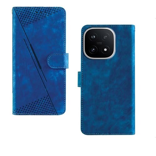 Image of amazon basics iQOO 15 5G Flip Cover | Card Pockets Wallet & Stand | Flip Cover for iQOO 15 5G (Executive Blue)