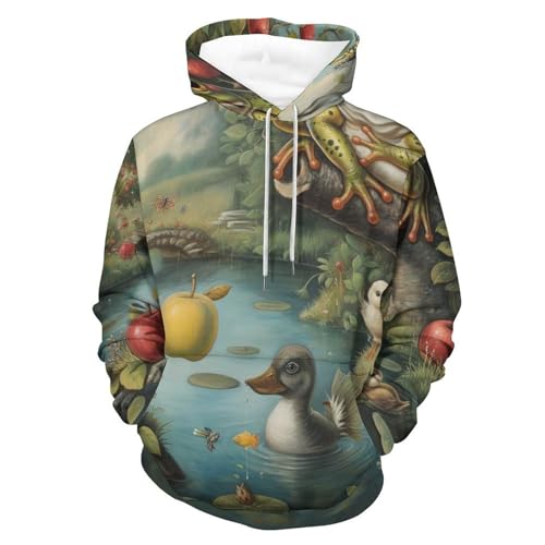 Sweatshirt homme femme grenouille fruit canard sweat à capuche manches longues