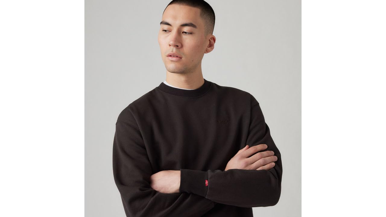 Levi's Authentic Crew bluza męska, Black Agate Garment Dye F Black Agate, M