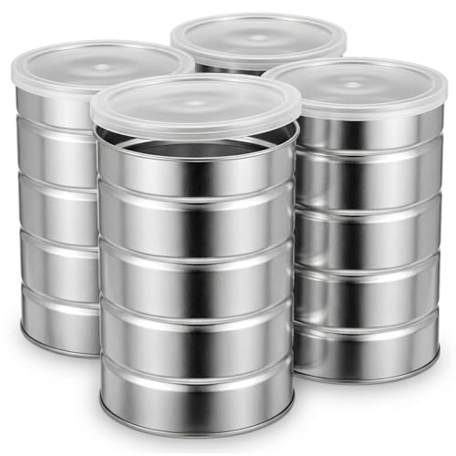 QWORK Empty Coffee Cans with Clear Lids 4 Pack...