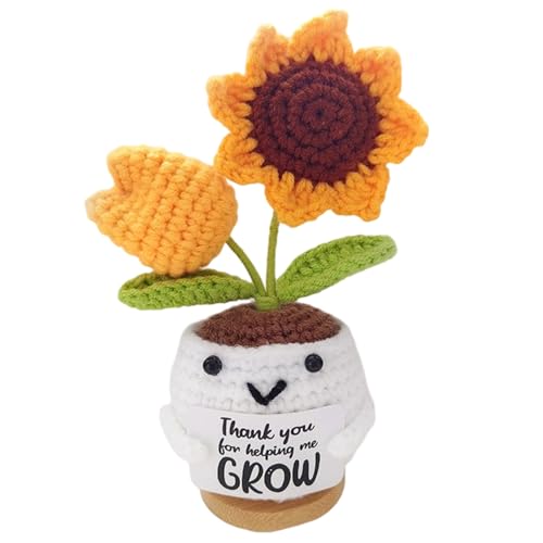 IVICOO Teacher Appreciation Gifts,Crochet Flower,Sunflower Thank You Gift