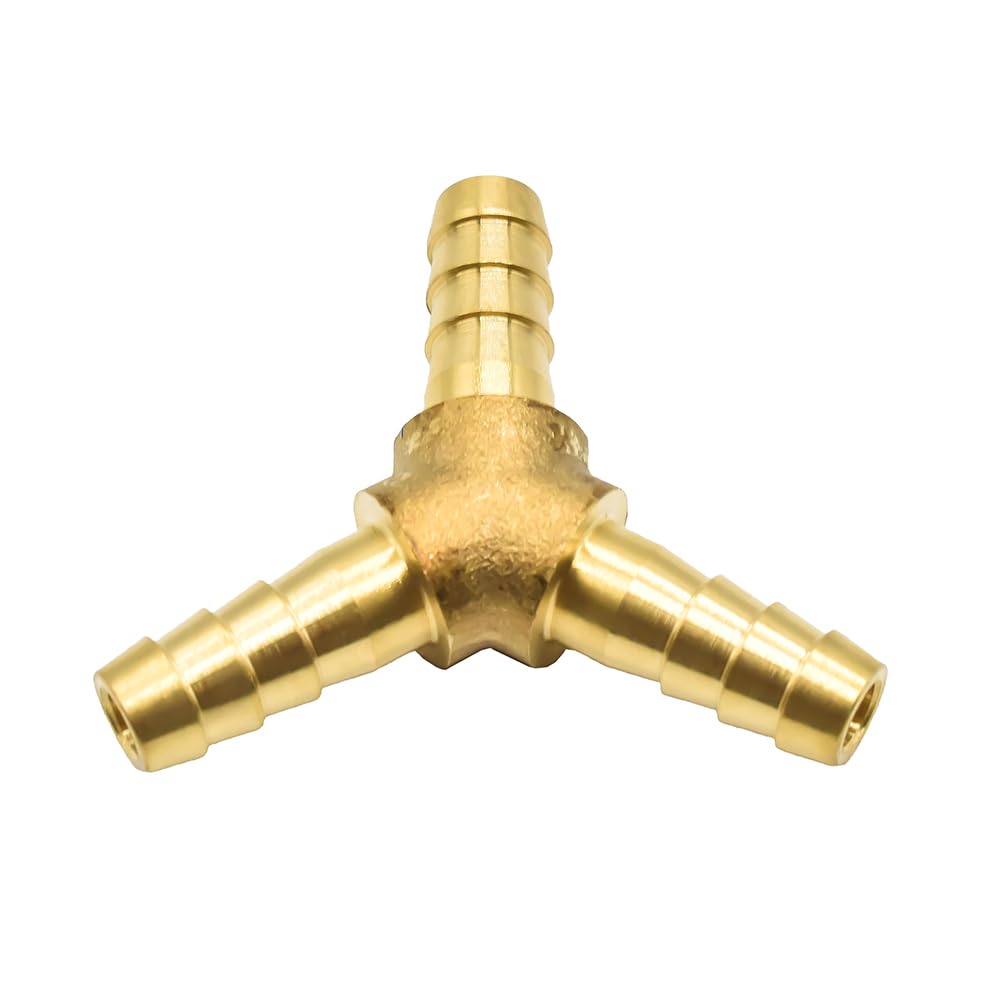 Interstate Pneumatics FBY44 1/4 Inch Brass Hose Barb Y Manifold Fitting