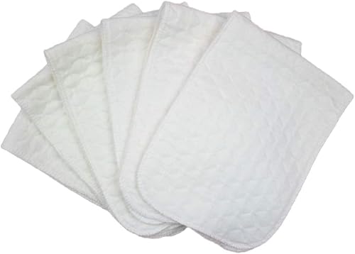 DOITOOL 10pcs de tres capas de algodón ecológico pañales de algodón pañales lavable cambiador de pañales para (blanco)