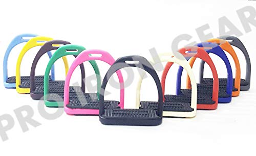 PRO IRON GEAR Polymer Stirrups Horse Riding Beautiful 11 Colors (Brown)