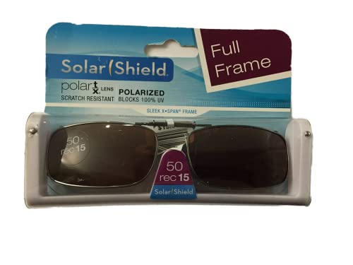 Solar Shield Driving Lens 50 Rec 15 Polarized Clip on Sunglasses 100% Uva/uvb Protection Full Frame