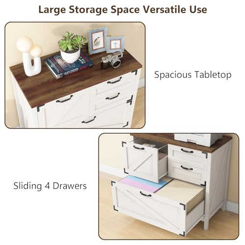 Lateral-File-Cabinet-with-4-Drawers-Farmhouse-File-Cabinet-for-LetterLegalA4-Size-Hanging-Files-Large-Wood-File-Storage-Cabinets-Printer-Stand-for-Home-Office-Cabinet-Rustic-White Lateral File Cabinet with 4 Drawers Farmhouse File Cabinet for LetterLegalA4 Size Hanging Files Large Wood File Storage Cabinets Printer Stand for Home Office Cabinet Rustic White