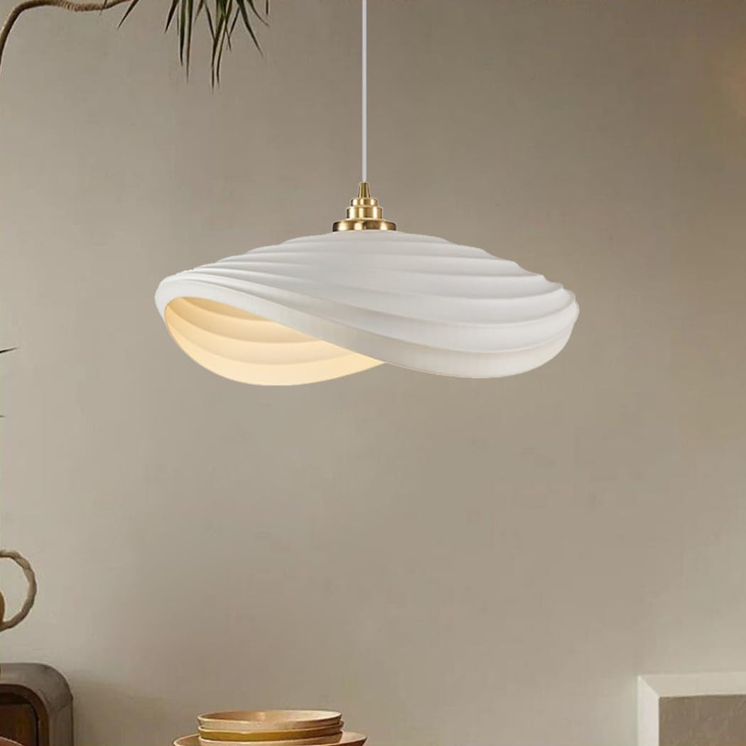 Lampe Suspendue Créative en Résine Suspension Wabi-Sabi Blanc Lustre De Salle À Manger E27 Style Nordique Suspension De Plafond Moderne pour Chambre Salon Cuisine Café Escalier Lumière Décorer